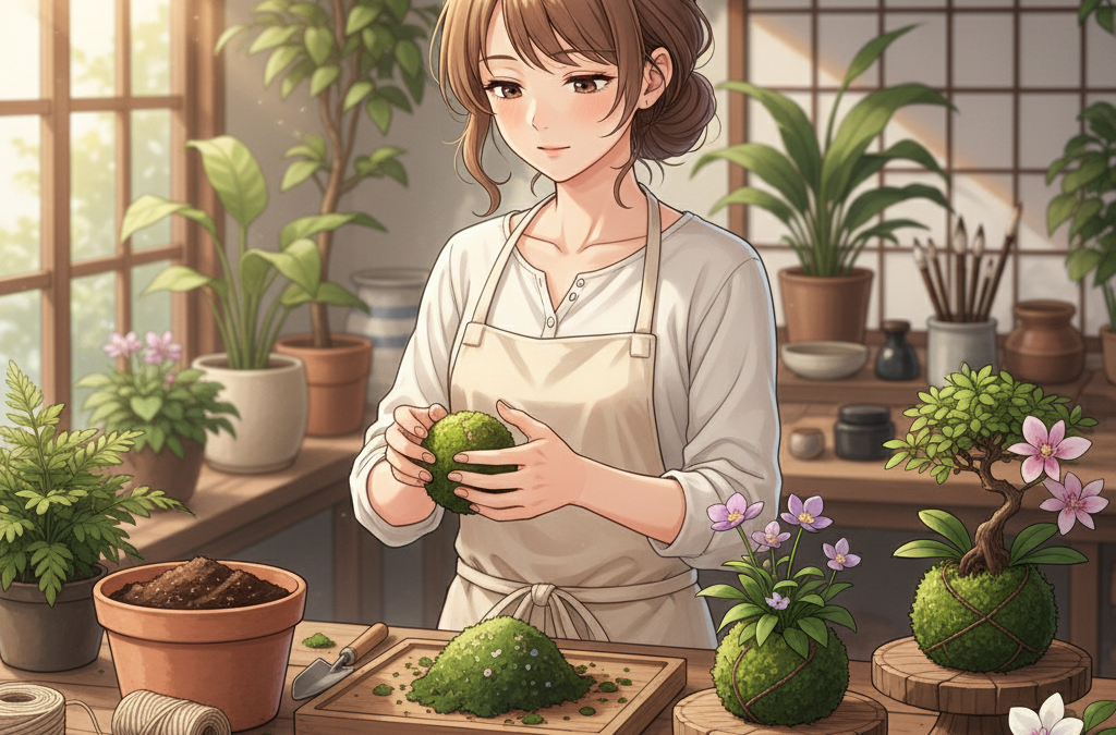 用雙手捏泥土、鋪苔蘚：一次日式苔玉工作坊帶來的『心靈療癒』