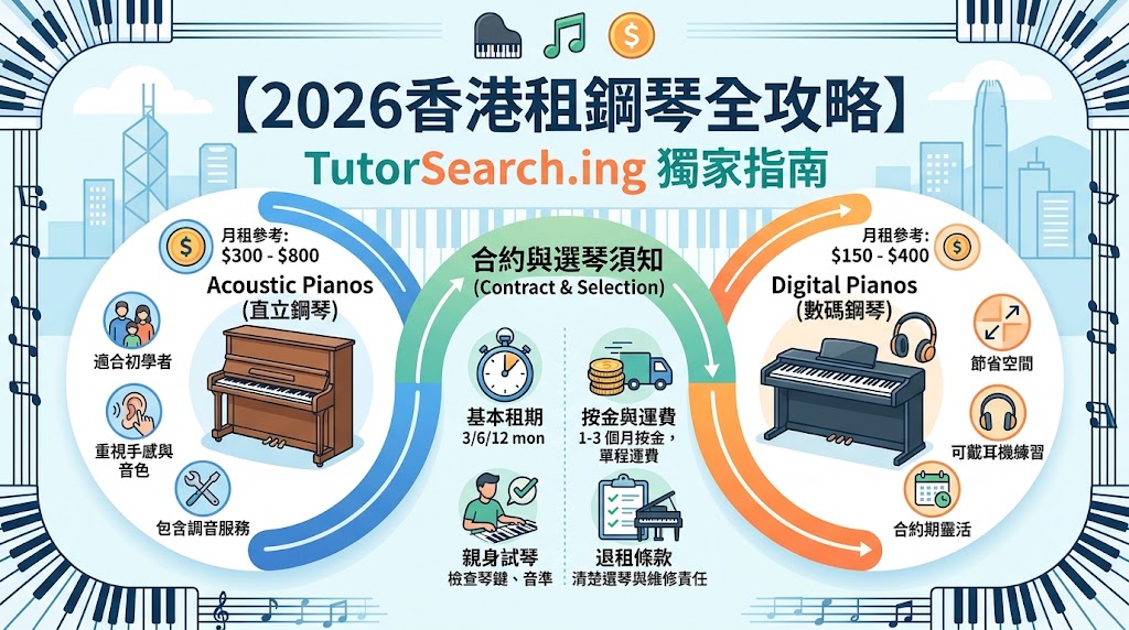 【2026香港租鋼琴全攻略】租鋼琴價錢、數碼鋼琴租借、合約注意事項與選琴指南